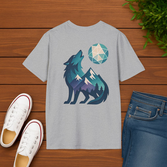Geometric Wolf Tee