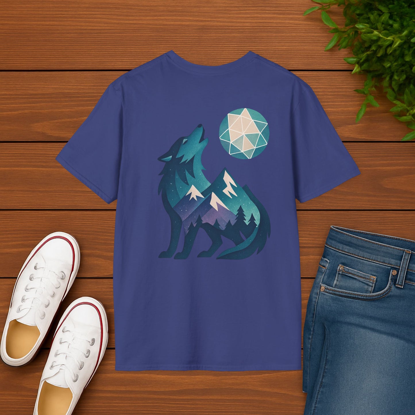 Geometric Wolf Tee