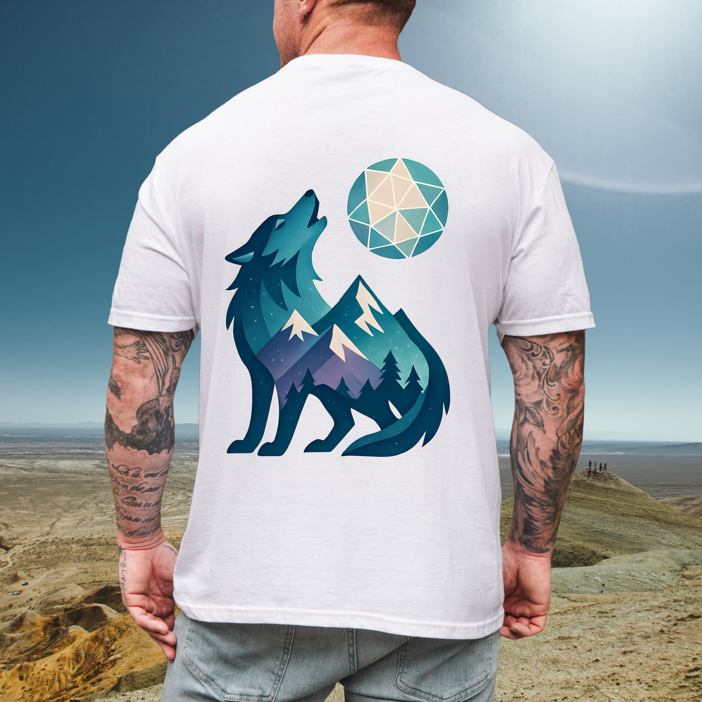 Geometric Wolf Tee