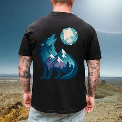 Geometric Wolf Tee
