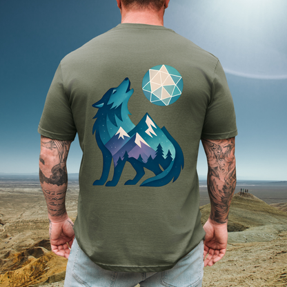 Geometric Wolf Tee