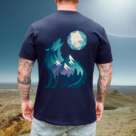 Geometric Wolf Tee